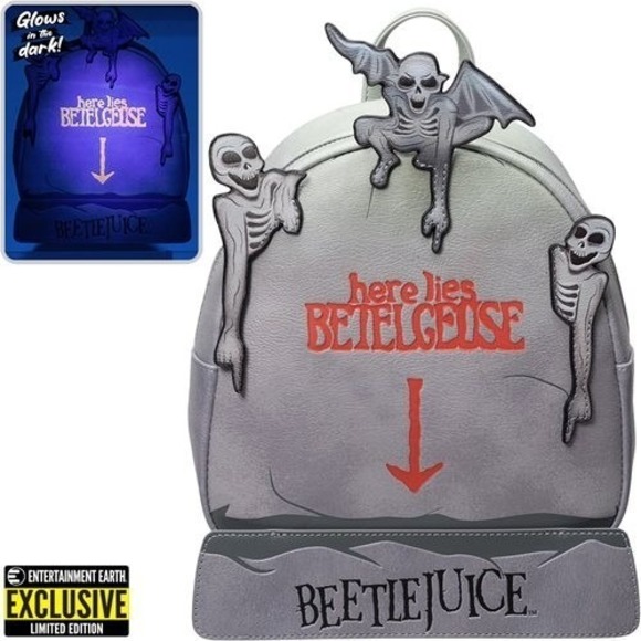 Handbags - Loungefly Beetlejuice Tombstone Beetlegeuse Glow-in-the-Dark Mini Backpack Excl.